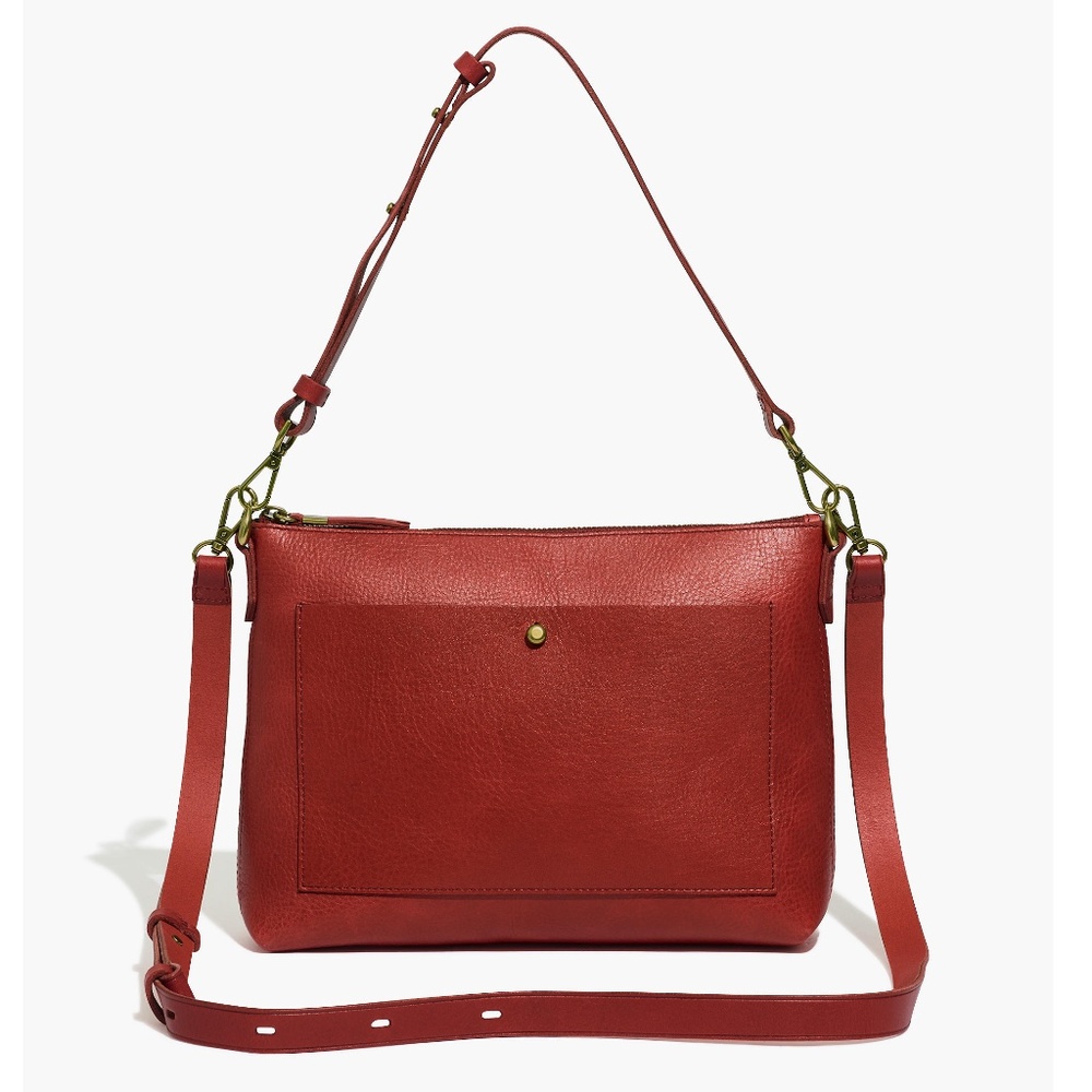 MADEWELL | The Transport Shoulder Crossbody Bag in Pomegranate Seed Red